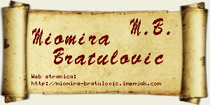 Miomira Bratulović vizit kartica